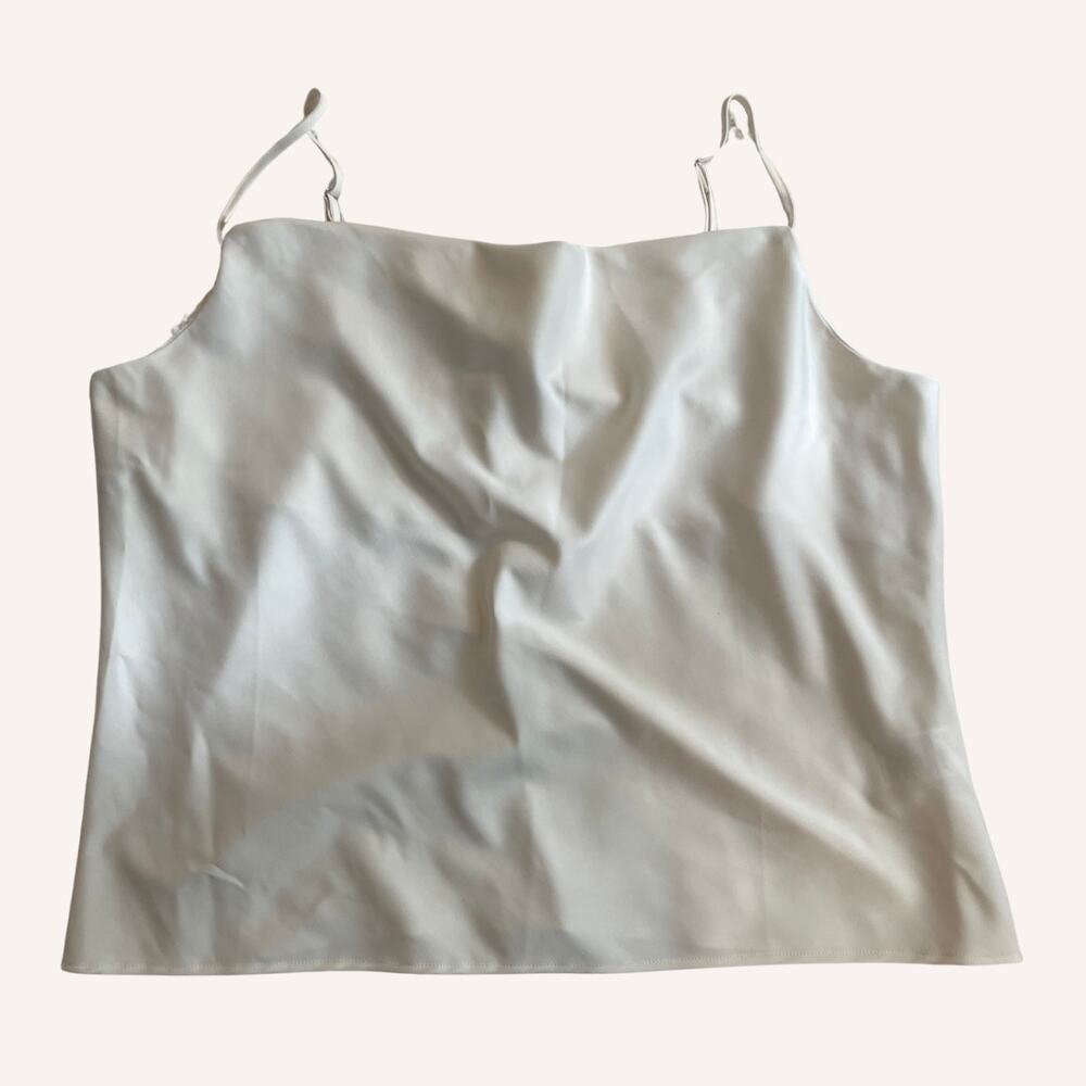 BANANA REPUBLIC tank top cream off white slouchy front silky XL